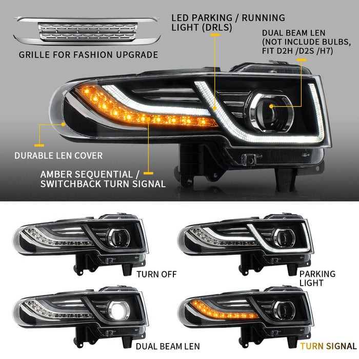 VLAND LED Headlights For Toyota Fj Cruiser With Grille 2007-2015 (Bulbs Not Included)