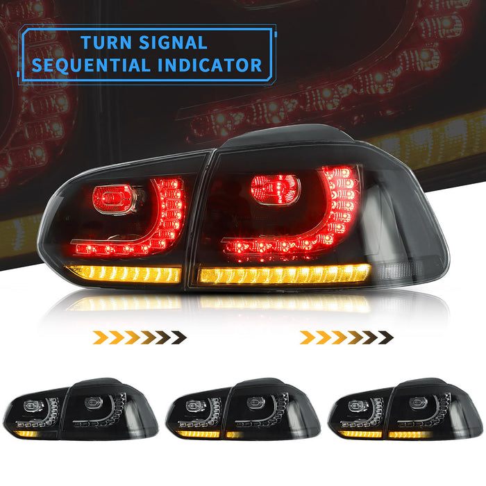 VLAND LED Taillights for Volkswagen Golf 6 MK6 2008-2013 With Sequential indicators