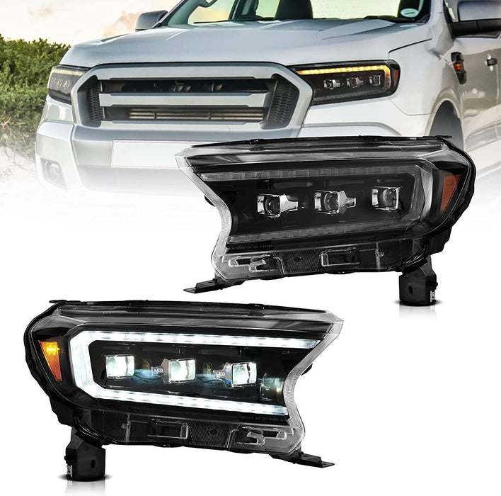 VLAND LED Projector Headlights For 2015-2022 Ford Ranger Start UP Animation DRL(For International Version)